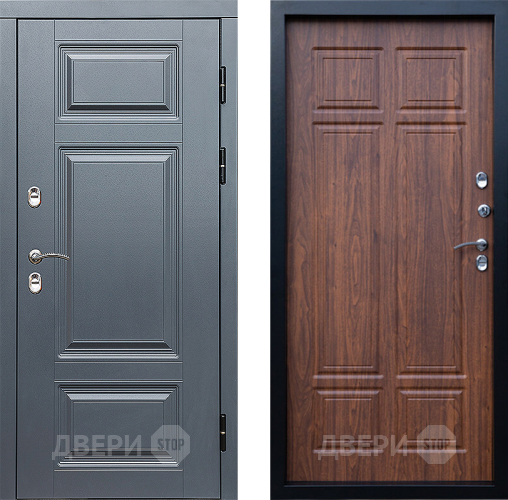 Входная металлическая Дверь Престиж TERMO с терморазрывом Премиум Грэй Премиум Орех темный в Лосино-Петровский