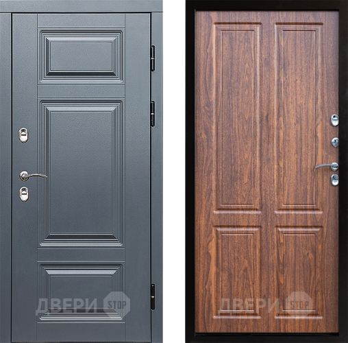 Входная металлическая Дверь Престиж TERMO с терморазрывом Премиум Грэй Премиум Орех светлый в Лосино-Петровский