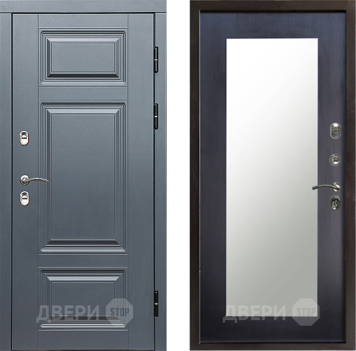 Входная металлическая Дверь Престиж TERMO с терморазрывом Премиум Грэй Зеркало пастораль Венге в Лосино-Петровский