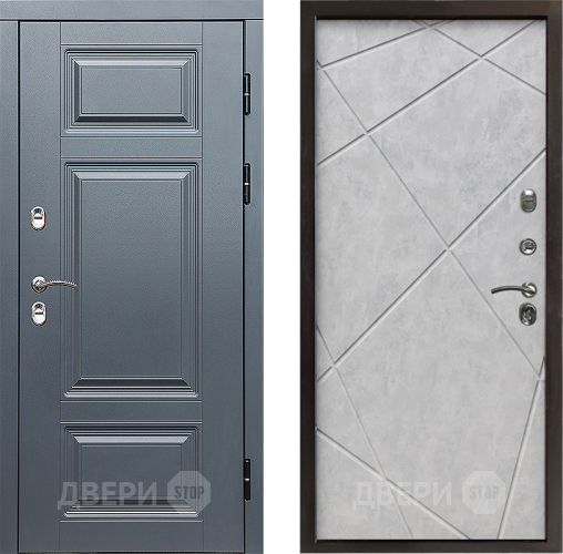 Дверь Престиж TERMO с терморазрывом Премиум Грэй Лучи Бетон светлый в Лосино-Петровский