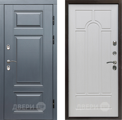 Входная металлическая Дверь Престиж TERMO с терморазрывом Премиум Грэй Арка Лиственница белая в Лосино-Петровский