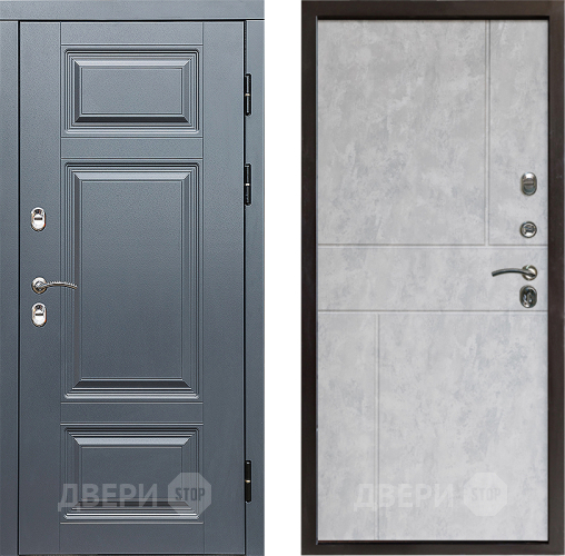 Входная металлическая Дверь Престиж TERMO с терморазрывом Премиум Грэй Горизонт Бетон светлый в Лосино-Петровский