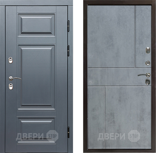 Входная металлическая Дверь Престиж TERMO с терморазрывом Премиум Грэй Горизонт Бетон темный в Лосино-Петровский