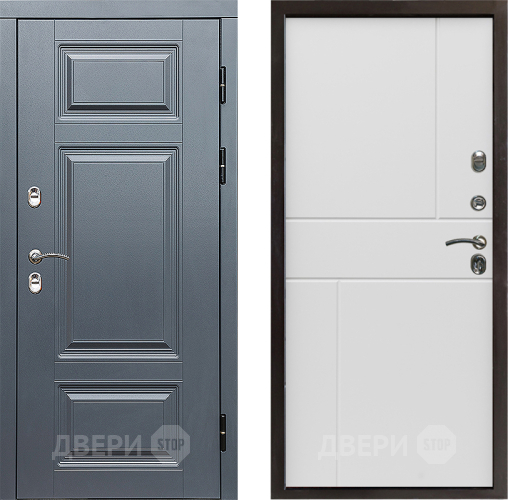 Дверь Престиж TERMO с терморазрывом Премиум Грэй Горизонт Бетон белый в Лосино-Петровский