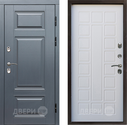 Входная металлическая Дверь Престиж TERMO с терморазрывом Премиум Грэй Престиж Белое дерево в Лосино-Петровский