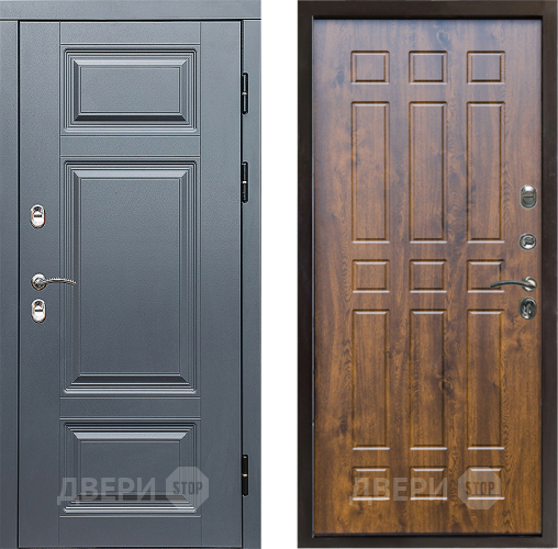 Входная металлическая Дверь Престиж TERMO с терморазрывом Премиум Грэй Спарта Дуб в Лосино-Петровский