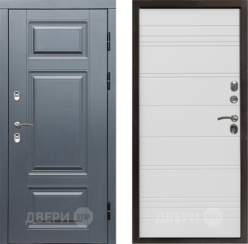 Входная металлическая Дверь Престиж TERMO с терморазрывом Премиум Грэй Line Белый в Лосино-Петровский