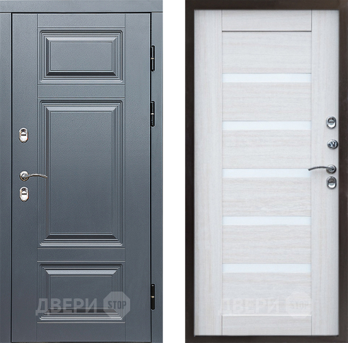 Входная металлическая Дверь Престиж TERMO с терморазрывом Премиум Грэй Царга Лиственница белая в Лосино-Петровский