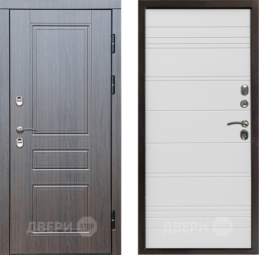 Входная металлическая Дверь Престиж TERMO с терморазрывом Классика Line Белый в Лосино-Петровский