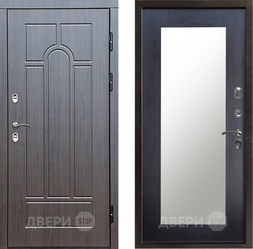 Входная металлическая Дверь Престиж TERMO с терморазрывом Арка Зеркало пастораль Венге в Лосино-Петровский