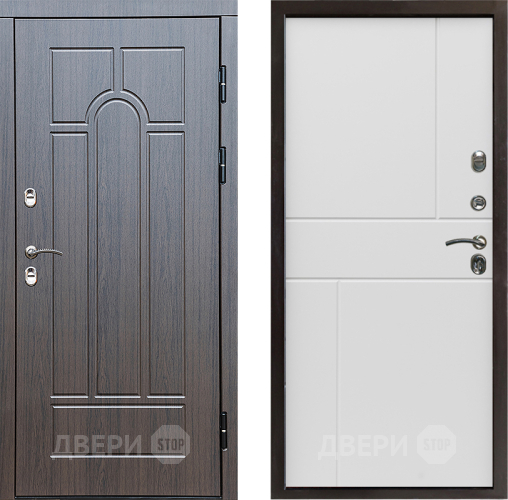 Входная металлическая Дверь Престиж TERMO с терморазрывом Арка Горизонт Бетон белый в Лосино-Петровский