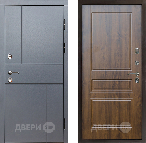 Входная металлическая Дверь Престиж TERMO с терморазрывом Горизонт Грэй Классика Дуб в Лосино-Петровский