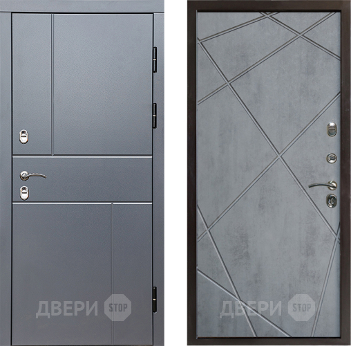 Входная металлическая Дверь Престиж TERMO с терморазрывом Горизонт Грэй Лучи Бетон темный в Лосино-Петровский