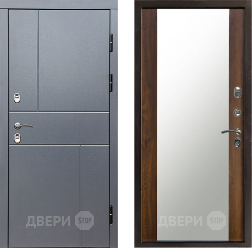 Входная металлическая Дверь Престиж TERMO с терморазрывом Горизонт Грэй Зеркало Дуб в Лосино-Петровский