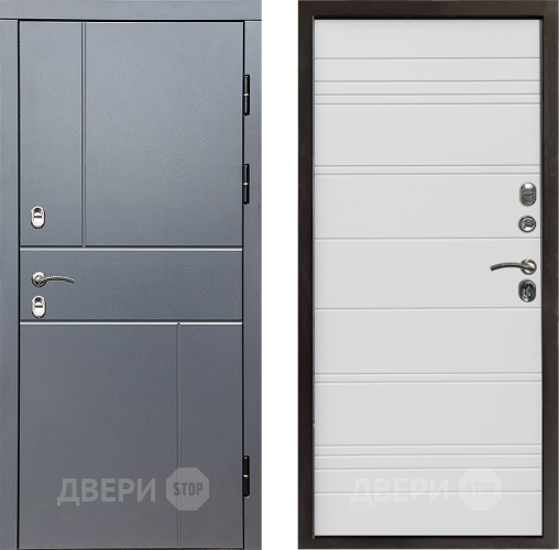 Входная металлическая Дверь Престиж TERMO с терморазрывом Горизонт Грэй Line Белый в Лосино-Петровский