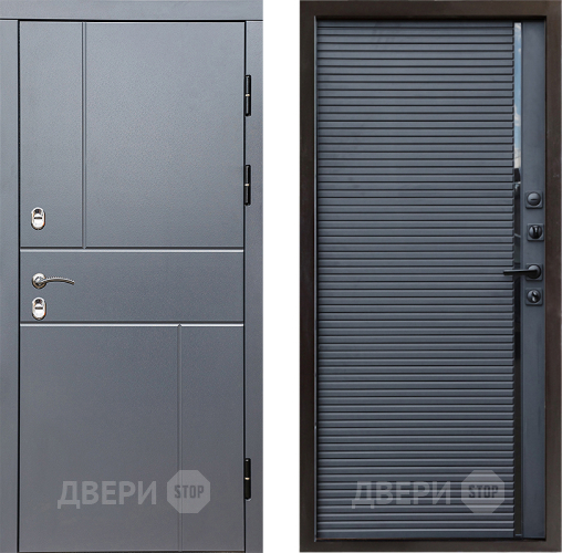 Входная металлическая Дверь Престиж TERMO с терморазрывом Горизонт Грэй Porte Черный кварц в Лосино-Петровский