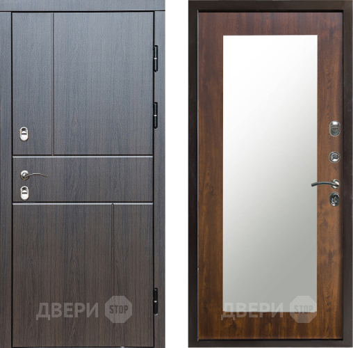Входная металлическая Дверь Престиж TERMO с терморазрывом Горизонт Венге Зеркало пастораль Дуб в Лосино-Петровский
