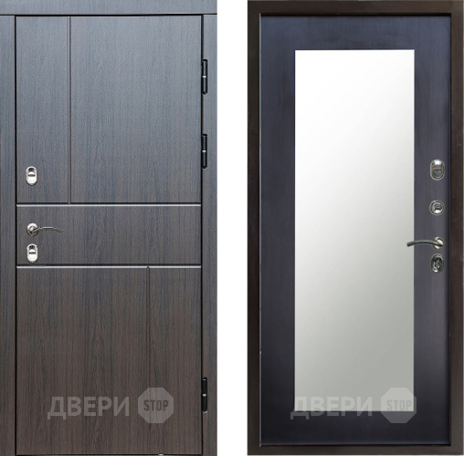Входная металлическая Дверь Престиж TERMO с терморазрывом Горизонт Венге Зеркало пастораль Венге в Лосино-Петровский
