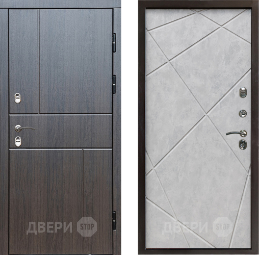 Входная металлическая Дверь Престиж TERMO с терморазрывом Горизонт Венге Лучи Бетон светлый в Лосино-Петровский