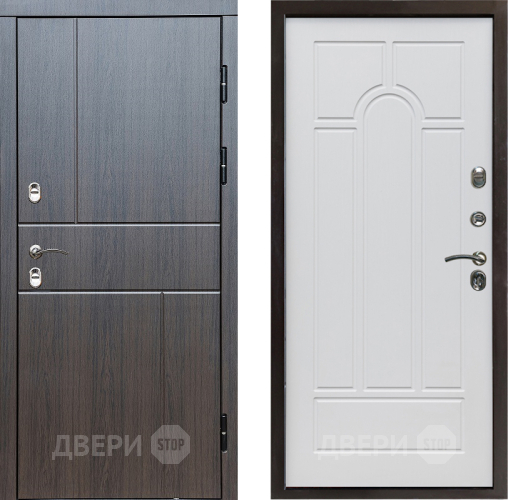 Входная металлическая Дверь Престиж TERMO с терморазрывом Горизонт Венге Арка Белое дерево в Лосино-Петровский