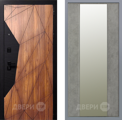 Дверь Заводские двери Морра Зеркало Макси Бетон темный в Лосино-Петровский