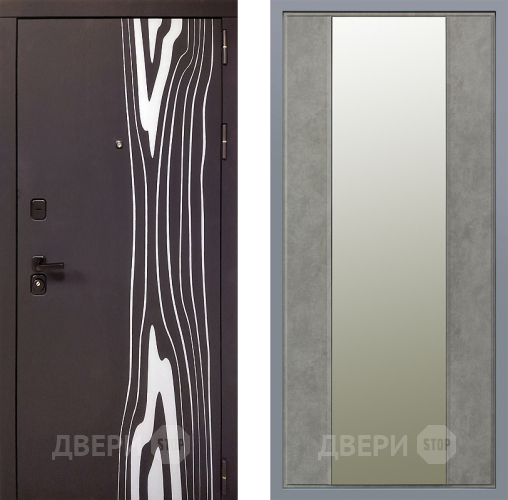 Дверь Заводские двери Леванте Зеркало Макси Бетон темный в Лосино-Петровский