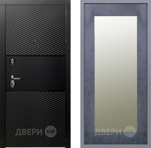 Дверь Заводские двери Тефлон Зеркало Модерн Бетон темный в Лосино-Петровский