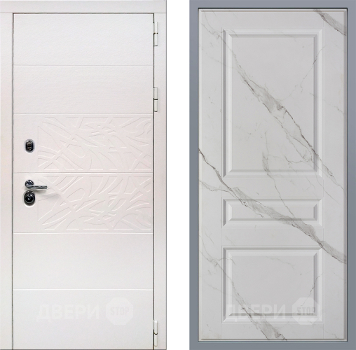 Дверь Заводские двери Дэко Вайт Стокгольм Мрамор белый в Лосино-Петровский