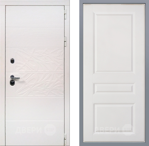 Дверь Заводские двери Дэко Вайт Стокгольм Белый софт в Лосино-Петровский