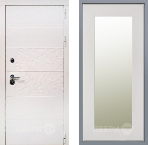 Дверь Заводские двери Дэко Вайт Зеркало Модерн Белый софт в Лосино-Петровский