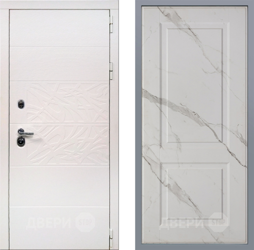Дверь Заводские двери Дэко Вайт Доррен Мрамор белый в Лосино-Петровский