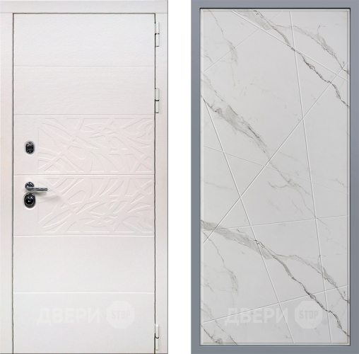 Дверь Заводские двери Дэко Вайт Флитта Мрамор белый в Лосино-Петровский