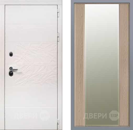 Дверь Заводские двери Дэко Вайт Зеркало Макси Беленый дуб в Лосино-Петровский