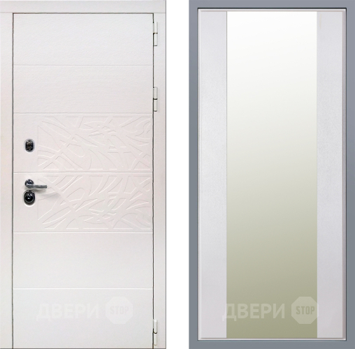 Дверь Заводские двери Дэко Вайт Зеркало Макси Белый шелк в Лосино-Петровский