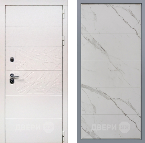 Дверь Заводские двери Дэко Вайт Тривия Мрамор белый в Лосино-Петровский