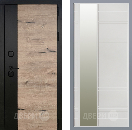 Дверь Заводские двери Ларте Зеркало Лира Белый софт в Лосино-Петровский