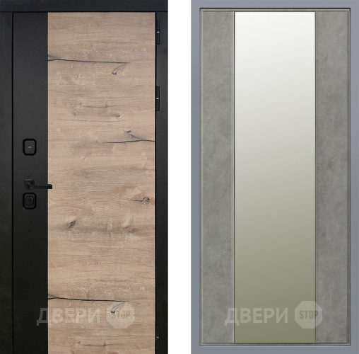 Дверь Заводские двери Ларте Зеркало Макси Бетон темный в Лосино-Петровский