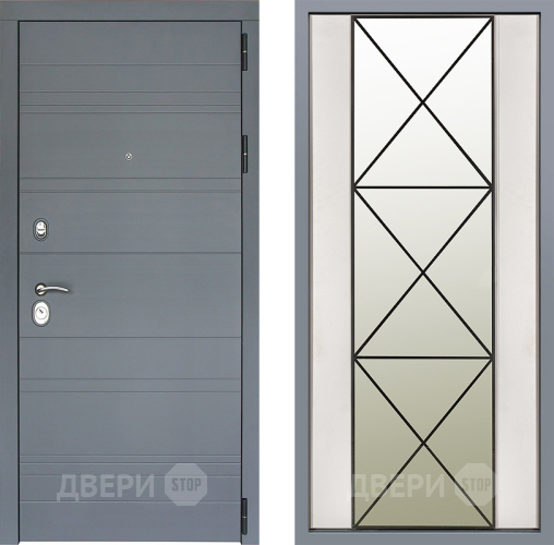 Дверь Заводские двери Лира Софт графит Зеркало Перфекто Структурное дерево в Лосино-Петровский