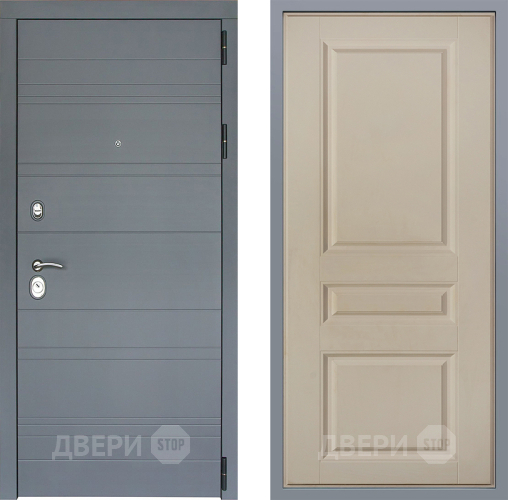 Дверь Заводские двери Лира Софт графит Стокгольм Шампань в Лосино-Петровский