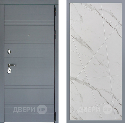 Дверь Заводские двери Лира Софт графит Флитта Мрамор белый в Лосино-Петровский