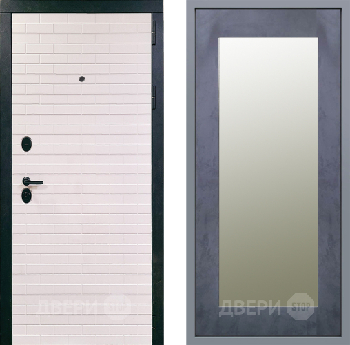 Дверь Заводские двери Сохо Зеркало Модерн Бетон темный в Лосино-Петровский