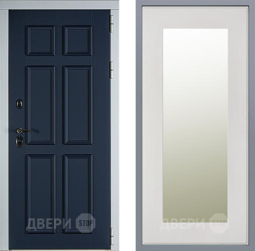 Дверь Заводские двери Стокгольм Зеркало Модерн Белый софт в Лосино-Петровский