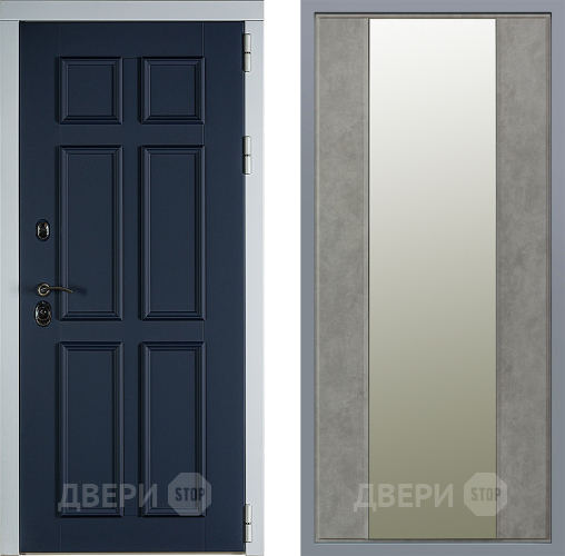 Дверь Заводские двери Стокгольм Зеркало Макси Бетон темный в Лосино-Петровский