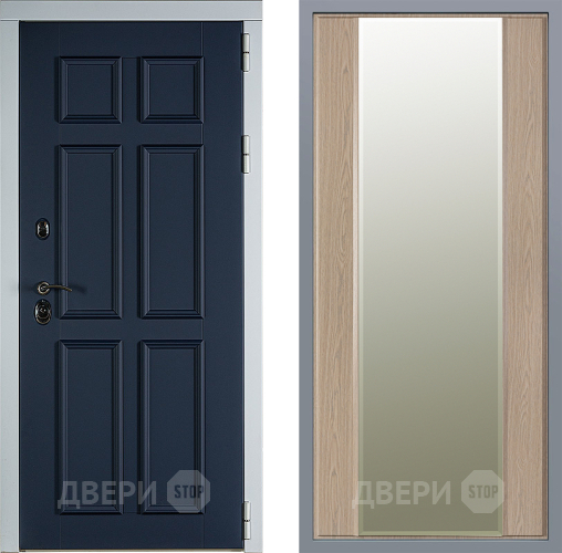 Дверь Заводские двери Стокгольм Зеркало Макси Беленый дуб в Лосино-Петровский