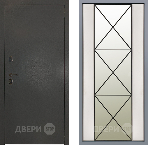 Дверь Заводские двери Эталон 3к антик серебро Зеркало Перфекто Структурное дерево в Лосино-Петровский