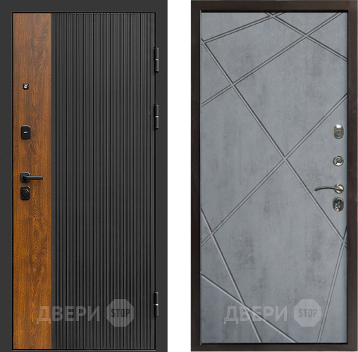 Входная металлическая Дверь Престиж Prestizh Лучи Бетон темный в Лосино-Петровский