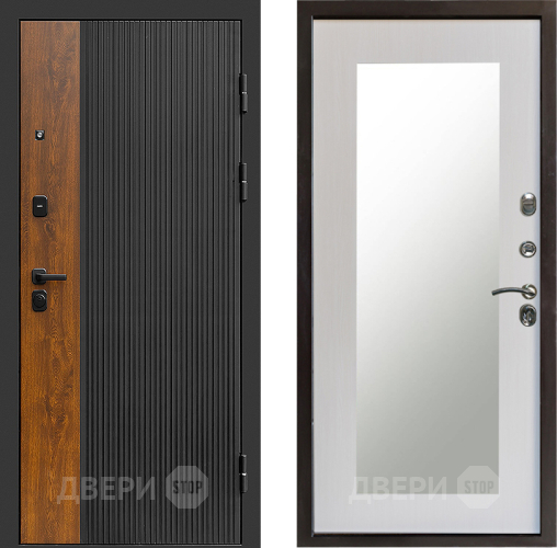 Входная металлическая Дверь Престиж Prestizh Зеркло Пастораль Лиственница белая в Лосино-Петровский