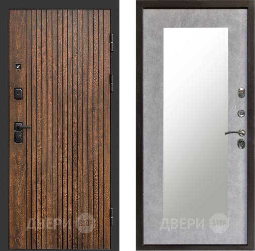 Входная металлическая Дверь Престиж Tvist Зеркло Пастораль Бетон светлый в Лосино-Петровский