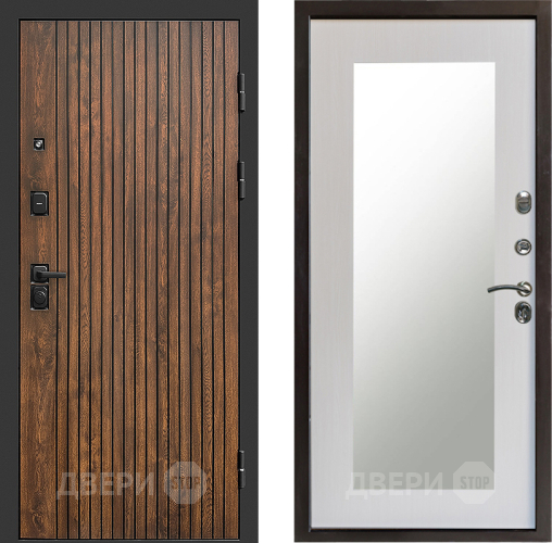 Входная металлическая Дверь Престиж Tvist Зеркло Пастораль Лиственница белая в Лосино-Петровский