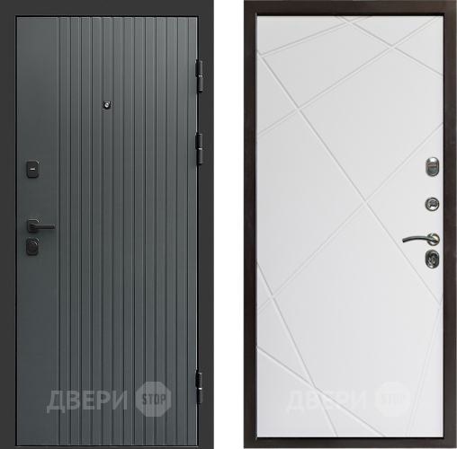 Входная металлическая Дверь Престиж Tvist Grey Лучи Бетон белый в Лосино-Петровский